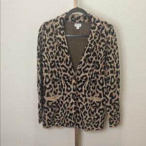J. Crew women’s sweater blazer leopard print XS